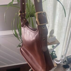 COACH ❤️ VINTAGE Brown Tan Leather Legacy Purse w/ Adjustable Strap  #9966